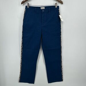 Brixton Victory Tuxedo Pant Pant Size 26 Marine Blue Cheetah Print Stretch